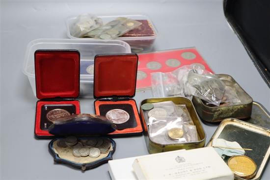 Masonic silver or gilt metal medals and coins etc